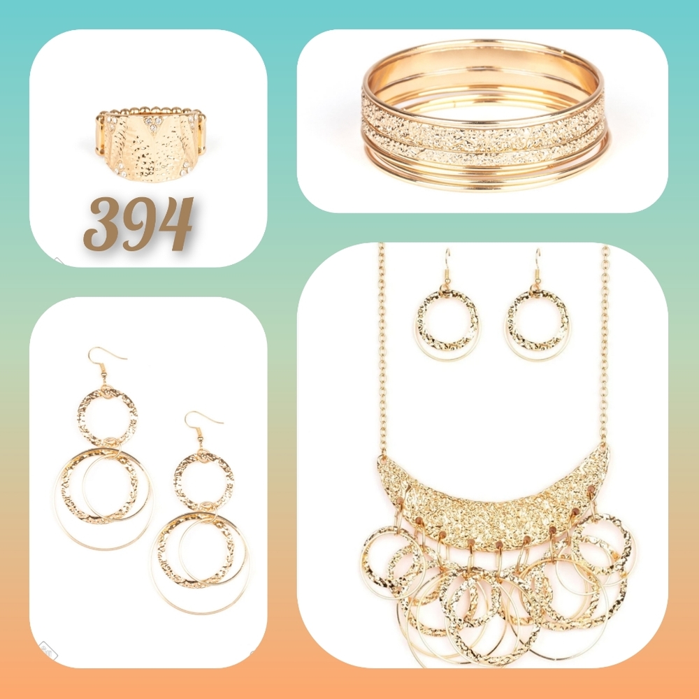 Necklace Set with Bracelet and Ring Extra Earrings
